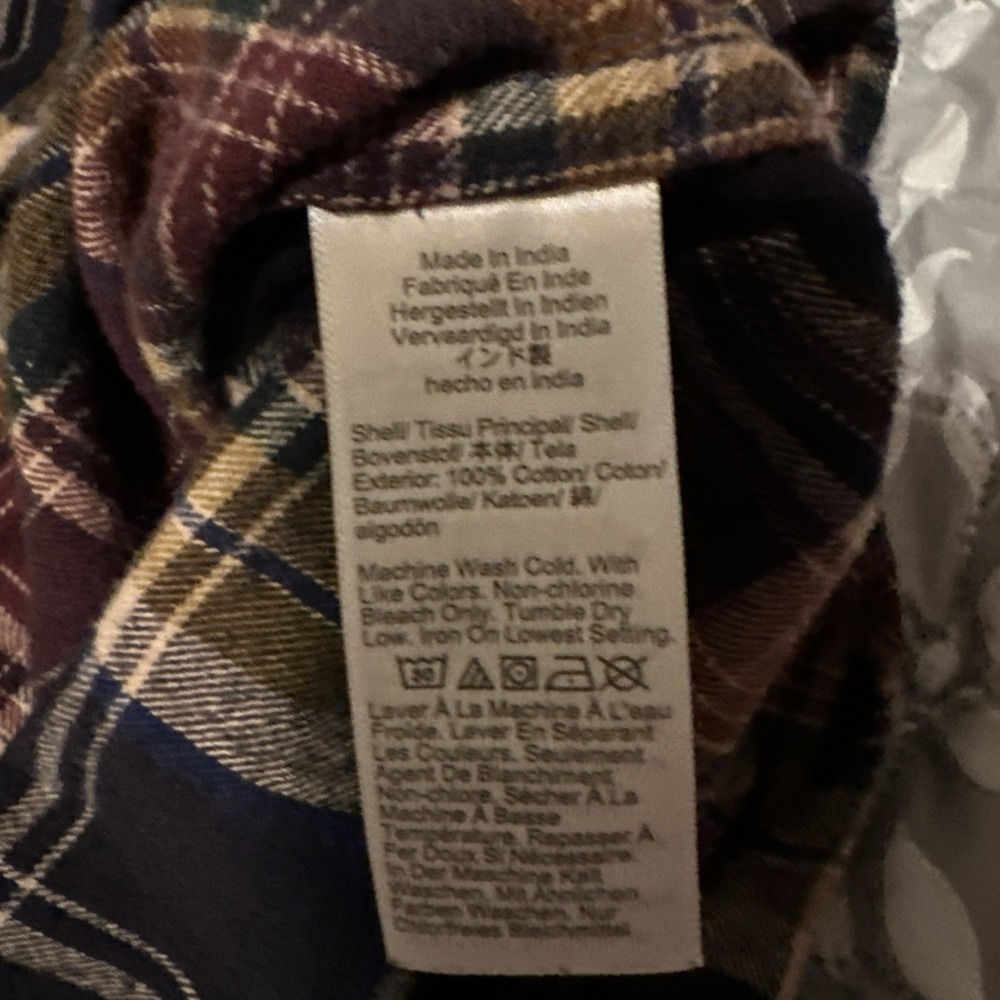 j. crew Classic flannel shirt Earthtones 100% Cotton Size Large - Picture 4 of 6